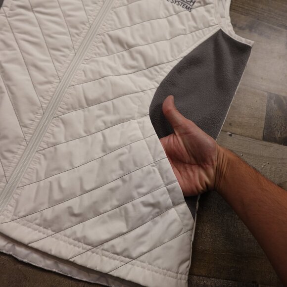 Columbia Quilted Fleece-Lined Vest Women’s Medium White Gray Outdoor Layer - Picture 5 of 12
